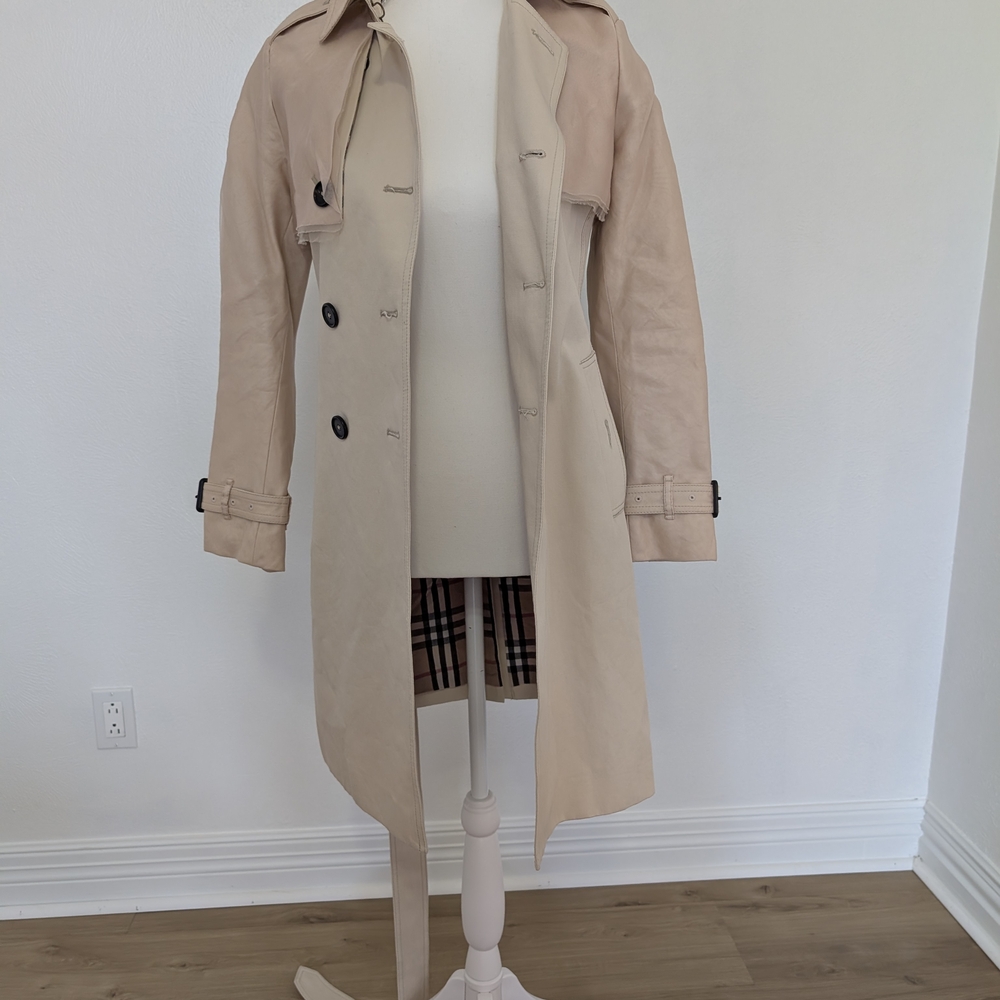 Burberry Beige Double-Breasted Trench Coat